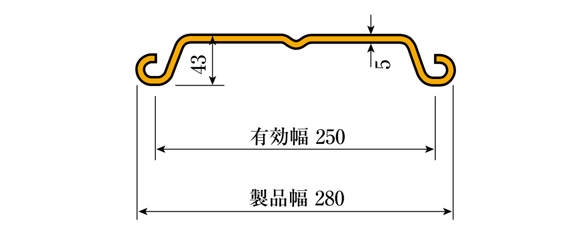 LSP-2N 断面寸法図
